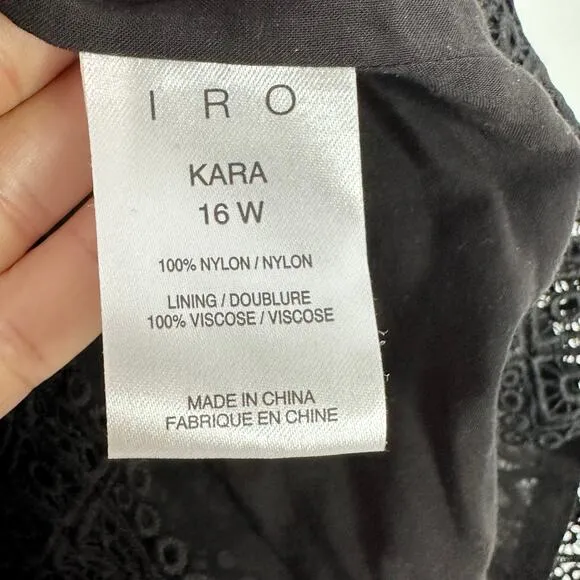 Iro Kara Black Eyelet Lace Dress