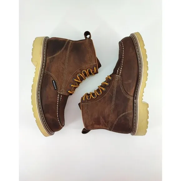 Iron Age Solidifier Men's Waterproof Brown Leather Boots Size 9.5W US