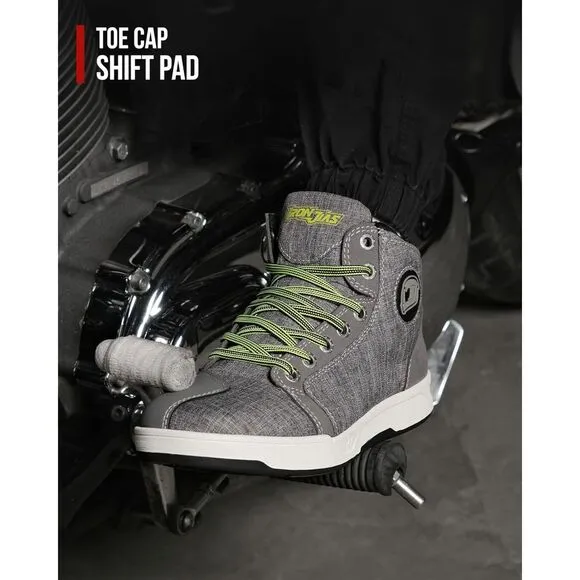 IRON JIA'S Men's Breathable Protective Motorcycle Shoes - Grey Size 10 (1346)