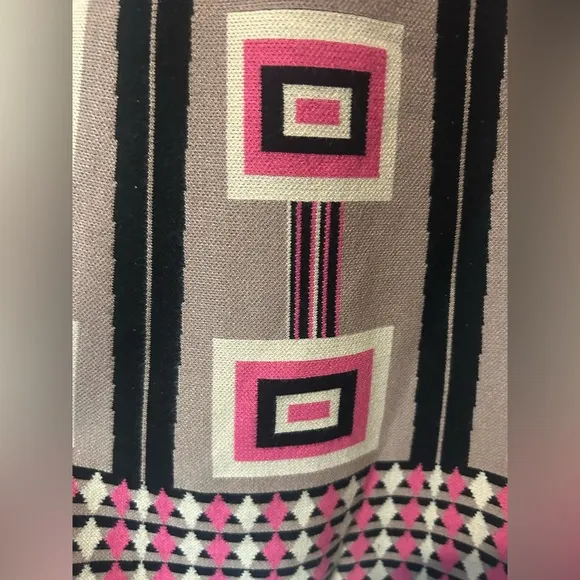 Issa London Sz XS Geometric Printed Abstract Stretch Knit Dress Retro Inspo Mod