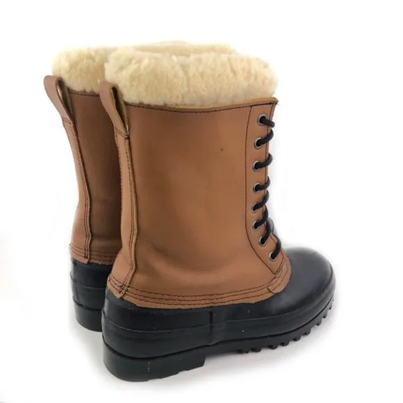J. Crew Brown Leather Waterproof Winter Boots 8