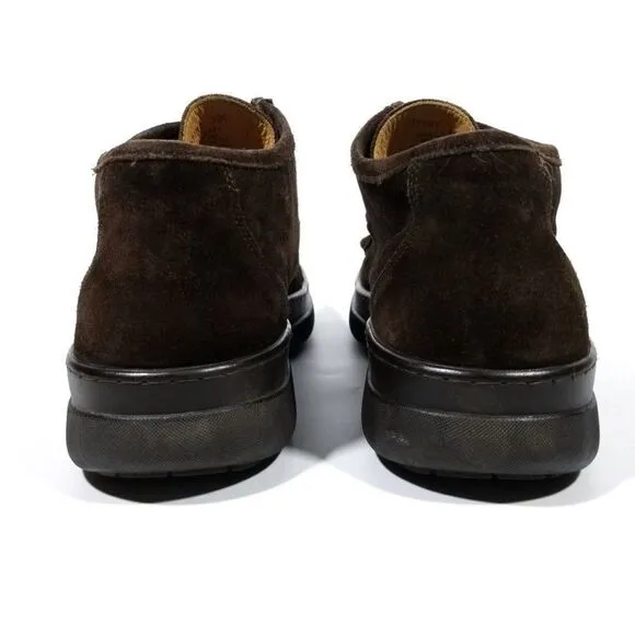 J CREW English Dark Brown Suede Leather Moc Toe Low Top Lace Up Boots Mens 10.5