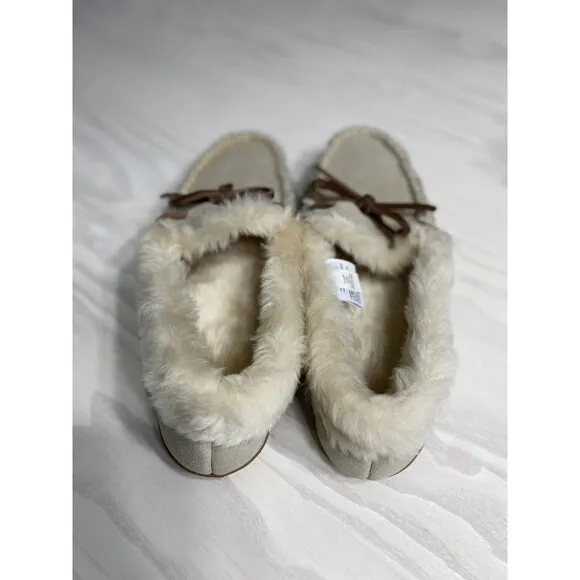 J Crew Lodge Shoes In Metallic Moccasins Slippers Women Size 8