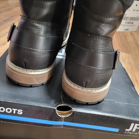 J. Ferrar Mens Millbank Flat Heel Lace Up Boots.