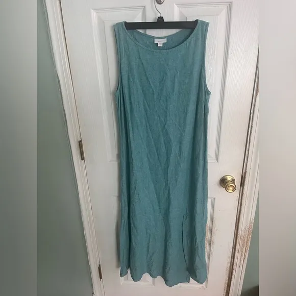 J. Jill Purejill Linen Blend Asymmetrical Maxi Dress Size Small