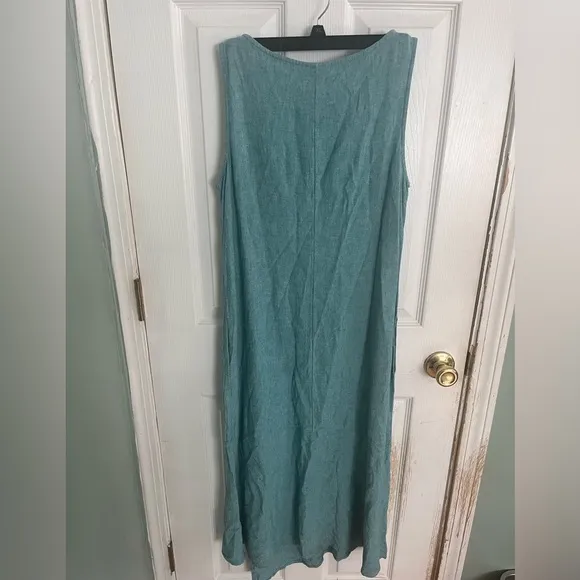 J. Jill Purejill Linen Blend Asymmetrical Maxi Dress Size Small