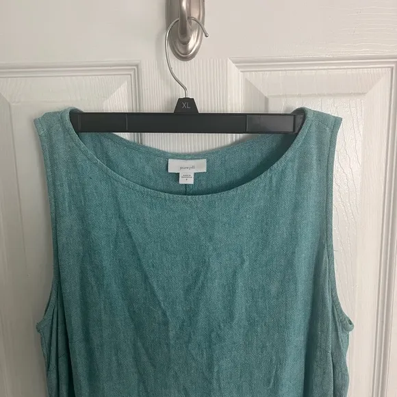 J. Jill Purejill Linen Blend Asymmetrical Maxi Dress Size Small