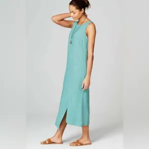 J. Jill Purejill Linen Blend Asymmetrical Maxi Dress Size Small