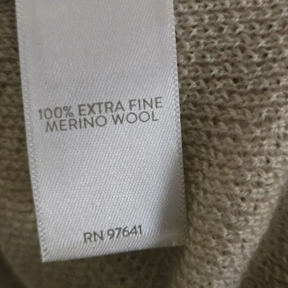 J. Jill Washable Merino Wool Boat Neck Lightweight Neutral Beige Tunic Size S