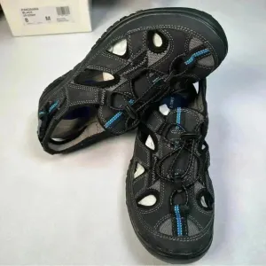 J Murphy Men 8 Black Leather Casual Sport Water Sandals Fisherman Hiking Shoes