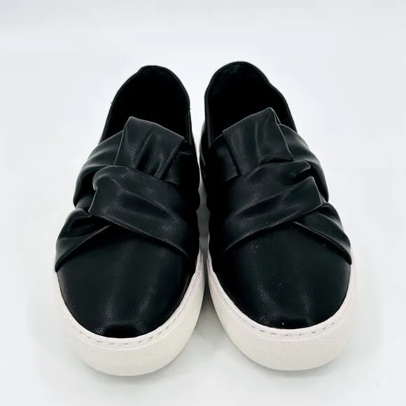 J Slides Black Lux Slip On Sneaker Womens Size 6.5 Faux Leather New
