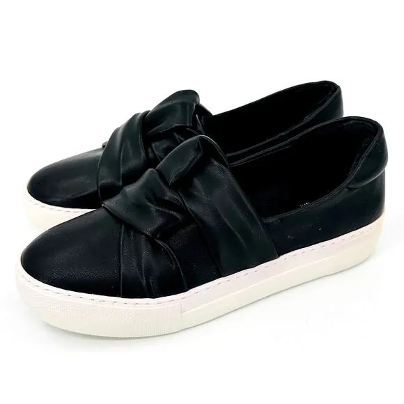 J Slides Black Lux Slip On Sneaker Womens Size 6.5 Faux Leather New