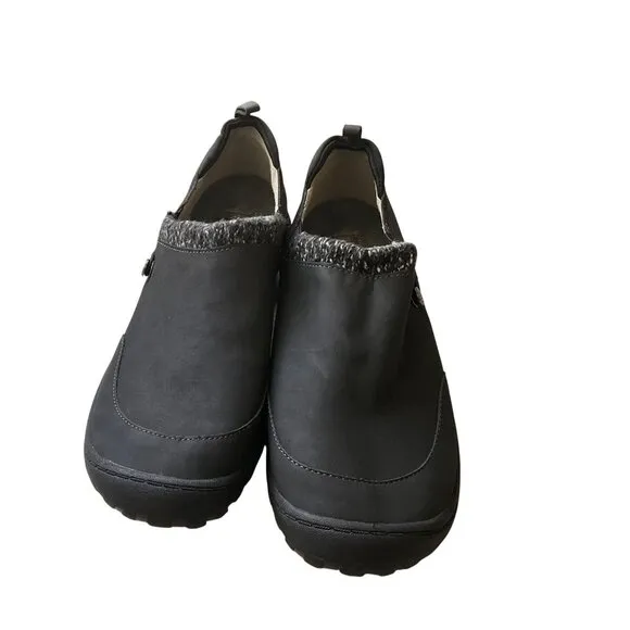 J Sport Men Black Casual Slip-On Shoes With Faux Fur &amp; Memory Foam Comfort Sole