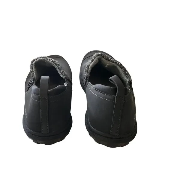 J Sport Men Black Casual Slip-On Shoes With Faux Fur &amp; Memory Foam Comfort Sole