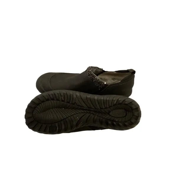 J Sport Men Black Casual Slip-On Shoes With Faux Fur &amp; Memory Foam Comfort Sole