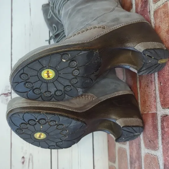 Jambu Riviera Steampunk Victorian Grey Suede Leather Tall Bridgerton Boots 10