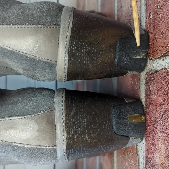 Jambu Riviera Steampunk Victorian Grey Suede Leather Tall Bridgerton Boots 10