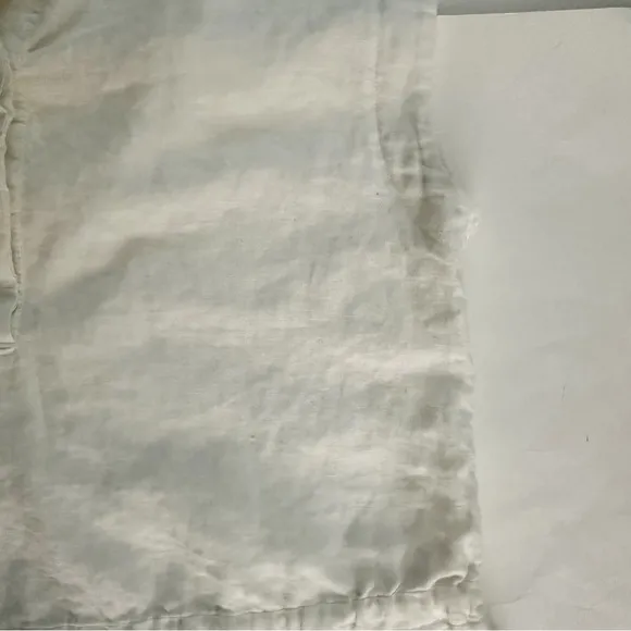 James Perse Sleeveless 100% Linen Dress Sz 4/XL White Drawstring Waist Casual