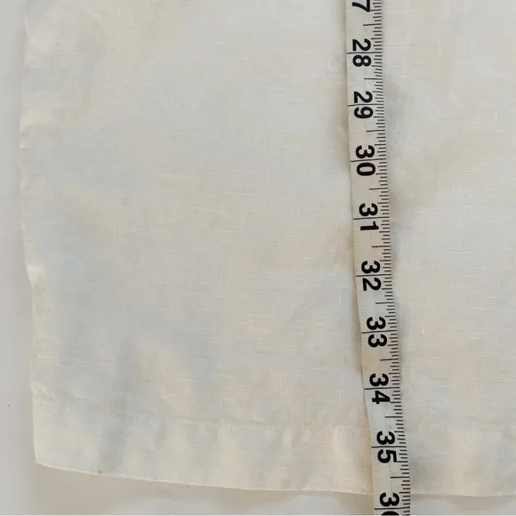 James Perse Sleeveless 100% Linen Dress Sz 4/XL White Drawstring Waist Casual