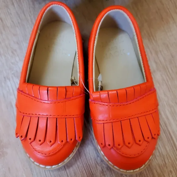 Janie &amp; Jack Orange Loafer Flat Shoes Size 5