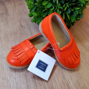 Janie &amp; Jack Orange Loafer Flat Shoes Size 5