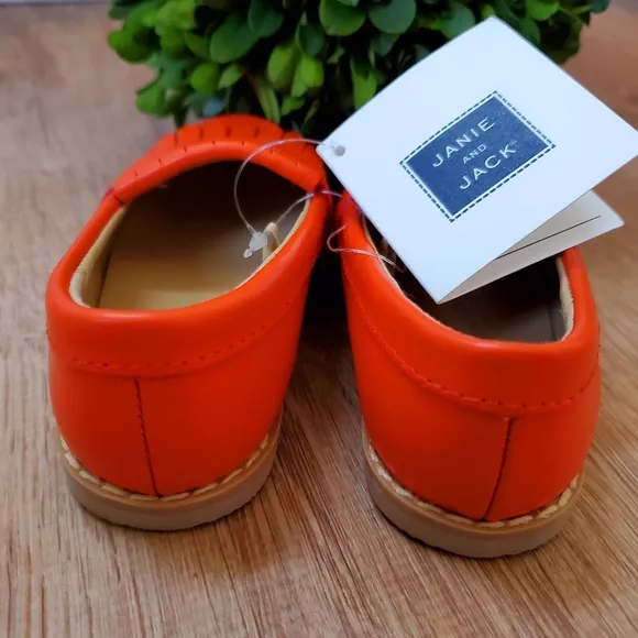 Janie &amp; Jack Orange Loafer Flat Shoes Size 5