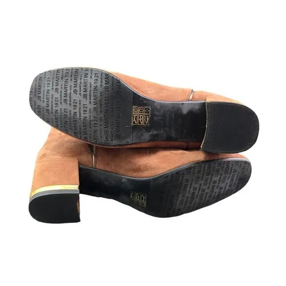 JB Martin Womens Ankle Booties EU 40 Chestnut Brown Suede Leather Chelsea Boots