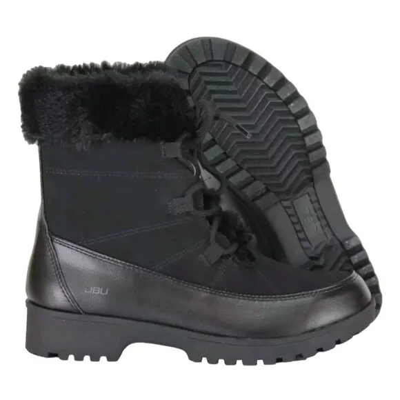 JBU Boots Womans 9 Faux Fur Winter Outdoor Combat Water Resistant Shoes