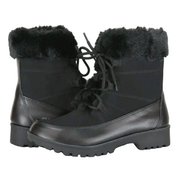 JBU Boots Womans 9 Faux Fur Winter Outdoor Combat Water Resistant Shoes