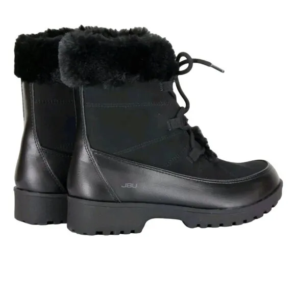 JBU Boots Womans 9 Faux Fur Winter Outdoor Combat Water Resistant Shoes