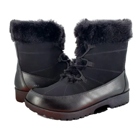 JBU Boots Womans 9 Faux Fur Winter Outdoor Combat Water Resistant Shoes