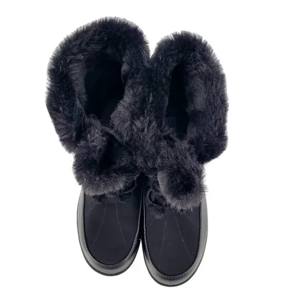 JBU Boots Womans 9 Faux Fur Winter Outdoor Combat Water Resistant Shoes