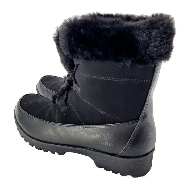JBU Boots Womans 9 Faux Fur Winter Outdoor Combat Water Resistant Shoes