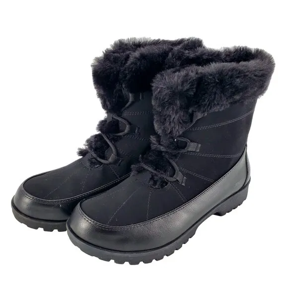 JBU Boots Womans 9 Faux Fur Winter Outdoor Combat Water Resistant Shoes