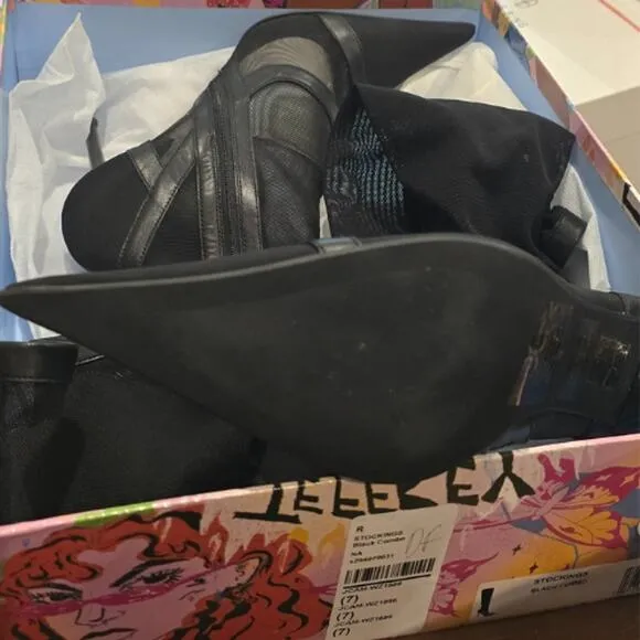 Jeffery Campbell Stockings Boots in Black EUC Size 7