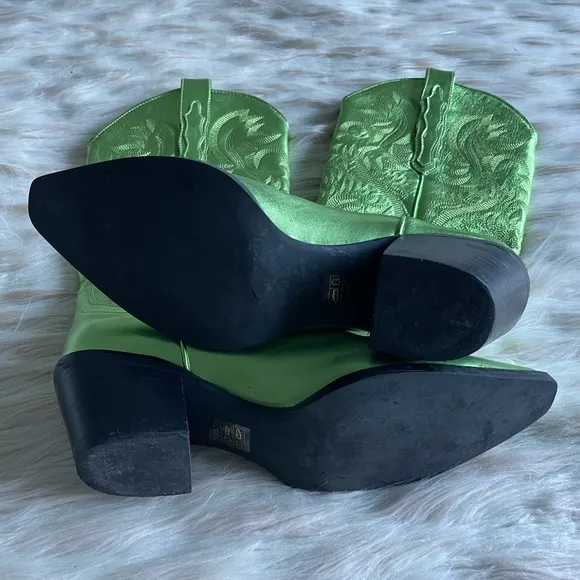 Jeffrey Campbell Dagget Metallic Western Boots in Green