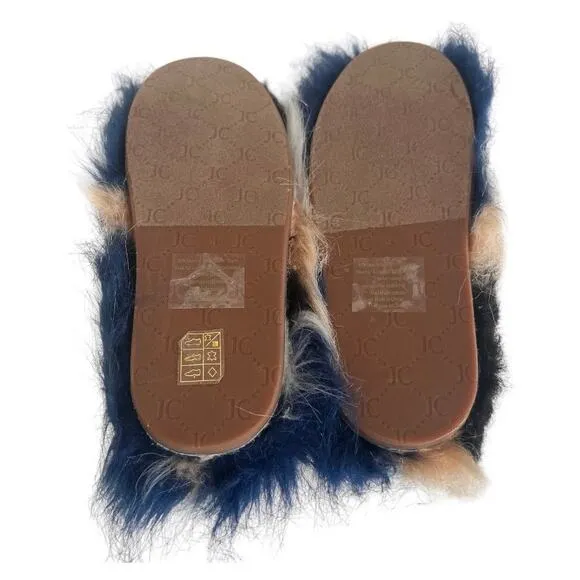 Jeffrey Campbell RLXATHOME Fuzzy  Faux Fur Slip On Mules Shoes Size 5