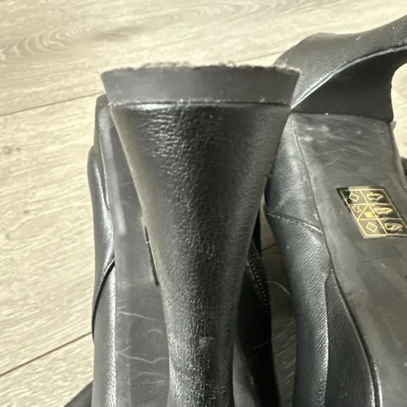 Jeffrey Campbell Women Size 8.5 Belair Platform Boots Black Leather Whimsygoth