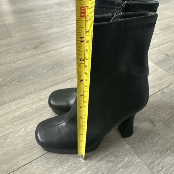 Jeffrey Campbell Women Size 8.5 Belair Platform Boots Black Leather Whimsygoth