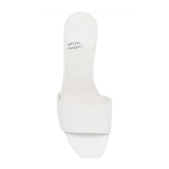 Jeffrey Campbell Womens White Leather Open Toe Slip On Wedge Sandals Sz 9 NIB