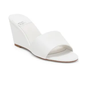 Jeffrey Campbell Womens White Leather Open Toe Slip On Wedge Sandals Sz 9 NIB