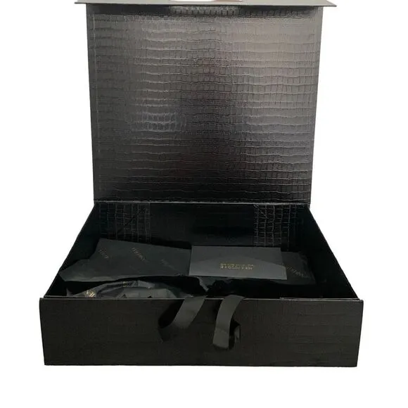 Jennifer Le Empty Replacement Shoe Boot Gift Storage Box Tissue Black Large XL