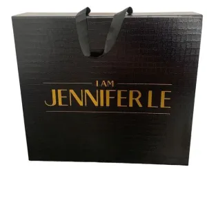 Jennifer Le Empty Replacement Shoe Boot Gift Storage Box Tissue Black Large XL