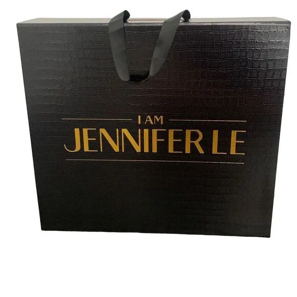 Jennifer Le Empty Replacement Shoe Boot Gift Storage Box Tissue Black Large XL