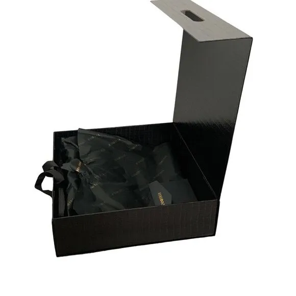 Jennifer Le Empty Replacement Shoe Boot Gift Storage Box Tissue Black Large XL