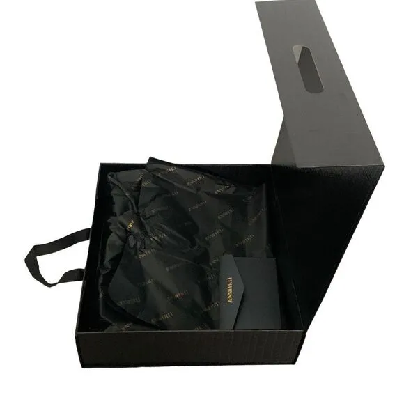 Jennifer Le Empty Replacement Shoe Boot Gift Storage Box Tissue Black Large XL