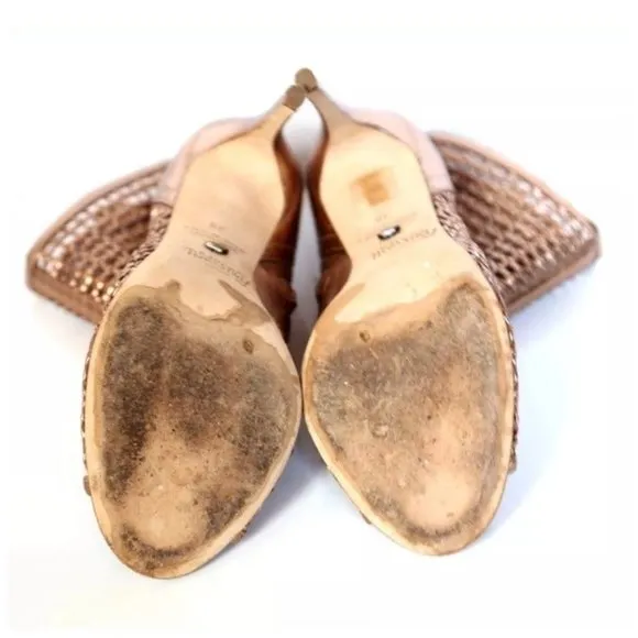Jerome C. Rousseau Rose Gold Ankle Boots 37.5