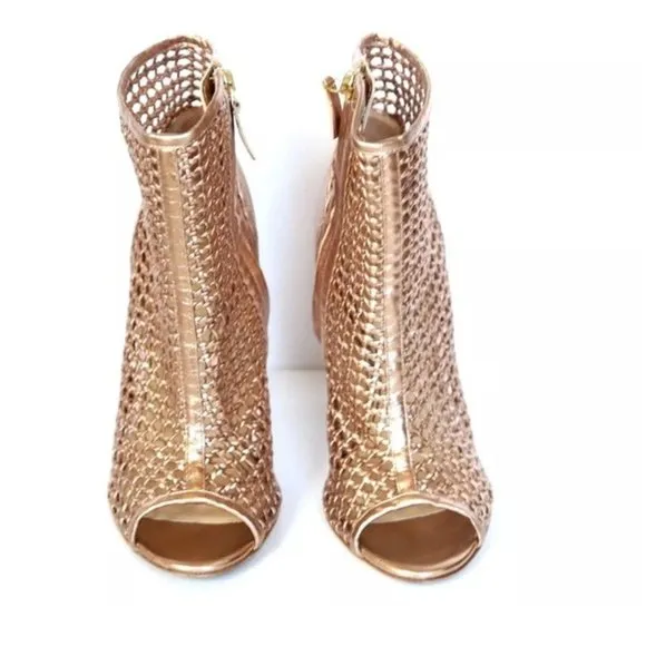 Jerome C. Rousseau Rose Gold Ankle Boots 37.5