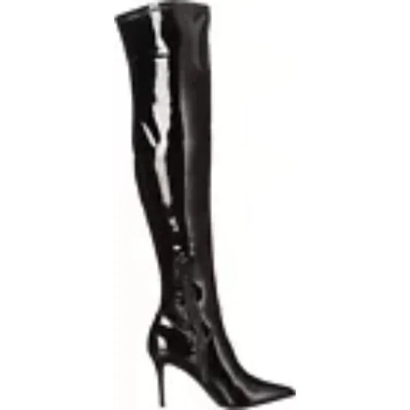 Jessica Simpson Abrine Women's Black Patent Leather Over-The-Knee Riding Boot 7M