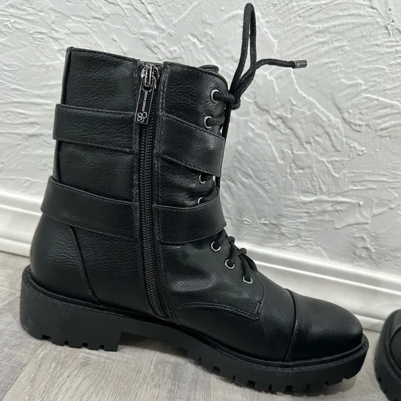 Jessica Simpson Kerina Black Fashion Combat Boots Size 7M